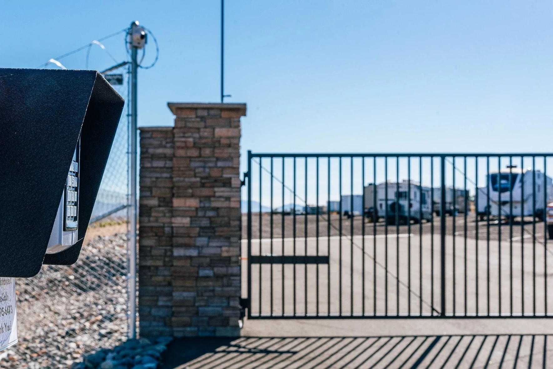Boulder Creek RV Storage features very high security access and storage with individual key codes and gated access